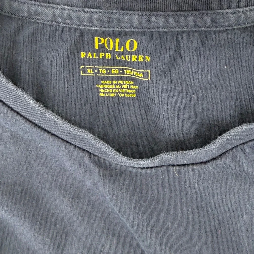 Polo Ralph Lauren Big Pony 3 T-Shirt Navy Blue Mens XL Short Sleeve Crew Neck‎